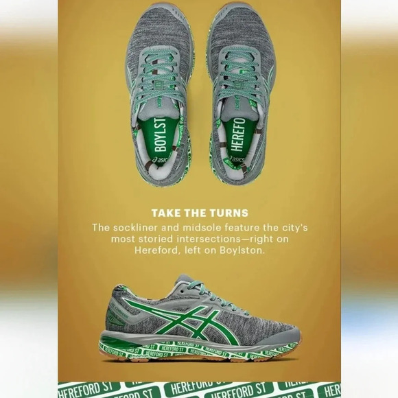 Asics Gel-Cumulus 20 2019 BOSTON Ltd EDITION Women Running Shoes Sz 9 Grey Green - Picture 2 of 11